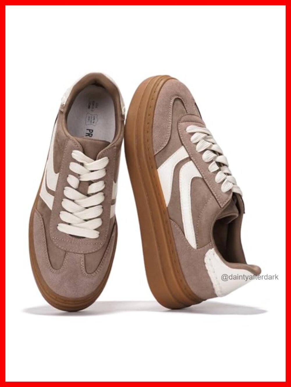 Platform Sneakers Memory Foam Cushioned Lace-Up Walking Shoes